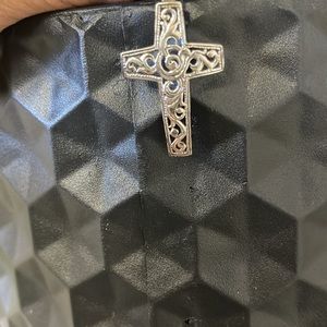 925 silver filigree cross pendant